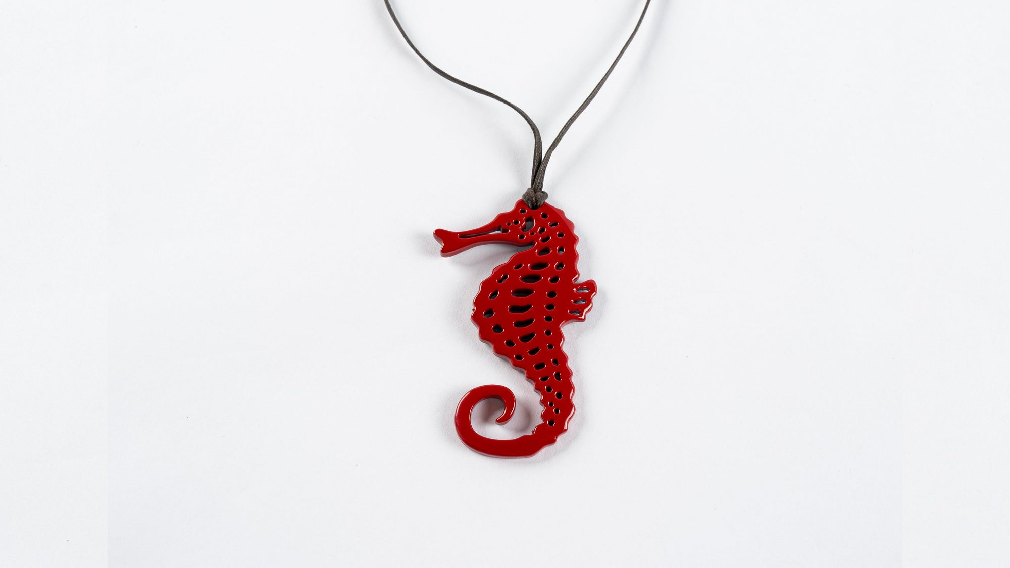 Seahorse Horn Charm Necklace