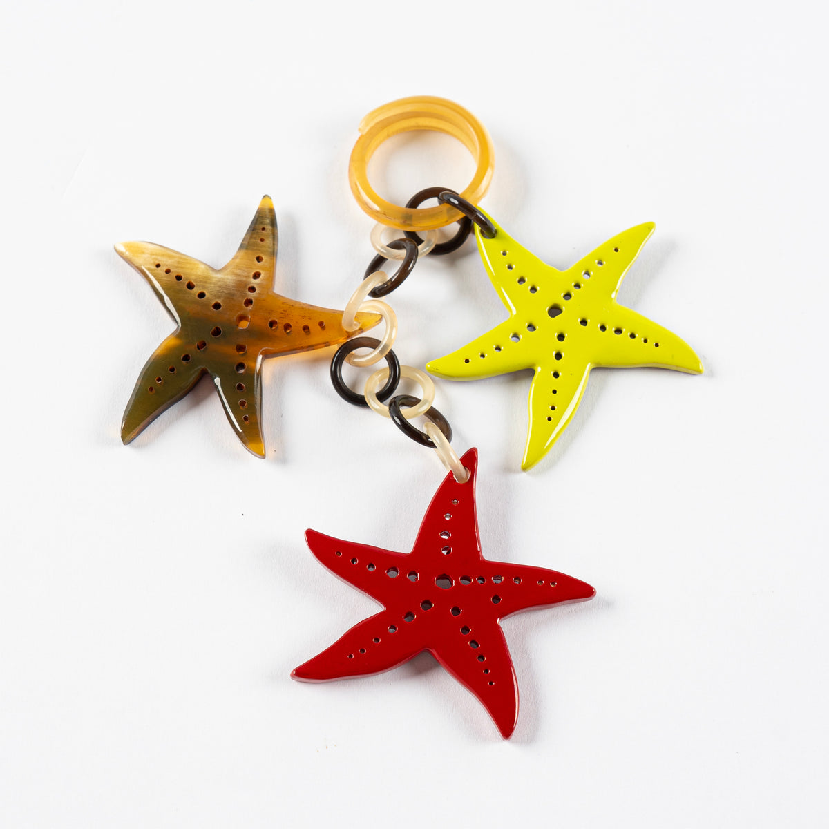 Starfish Keychain Horn Bag Charm