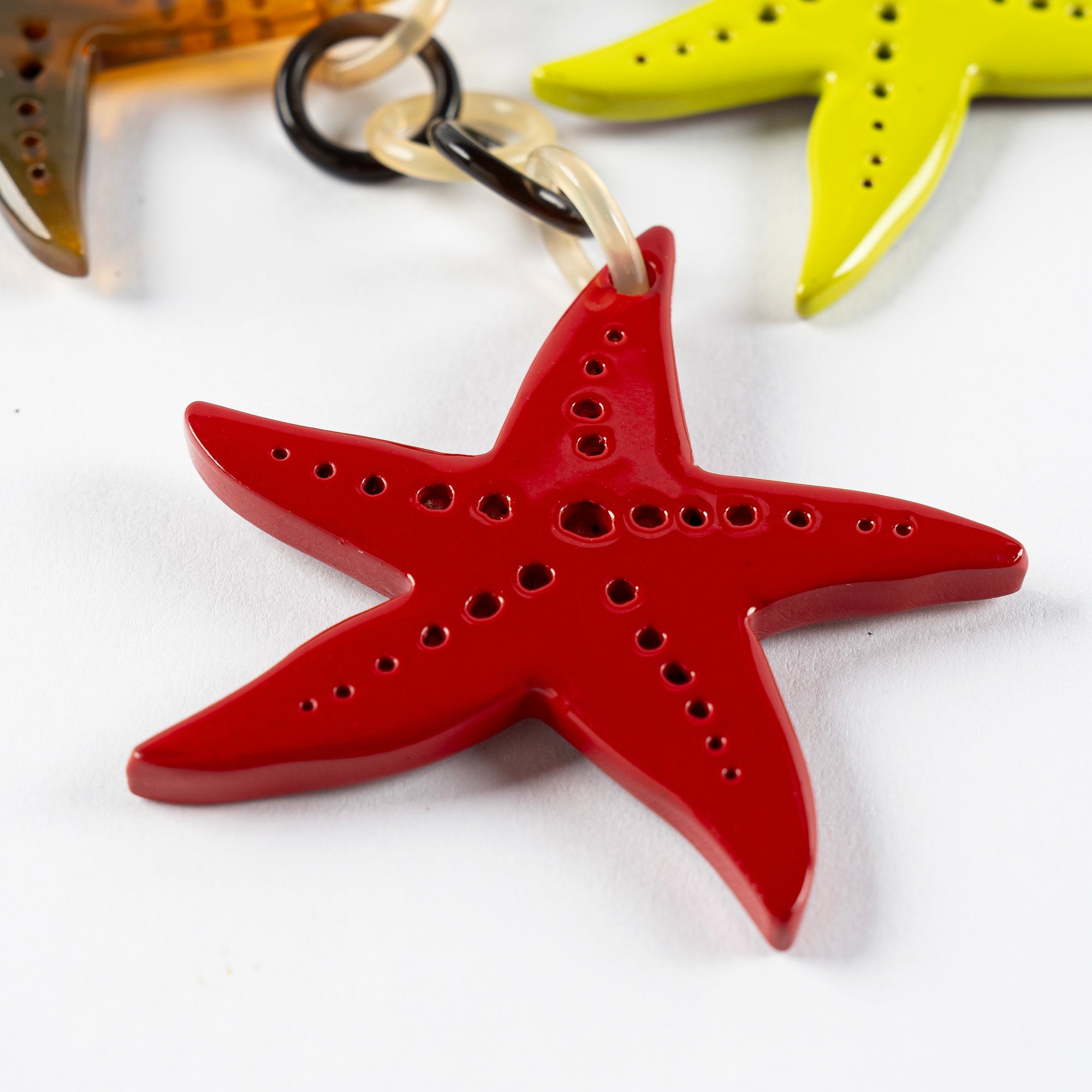 Starfish Keychain Horn Bag Charm