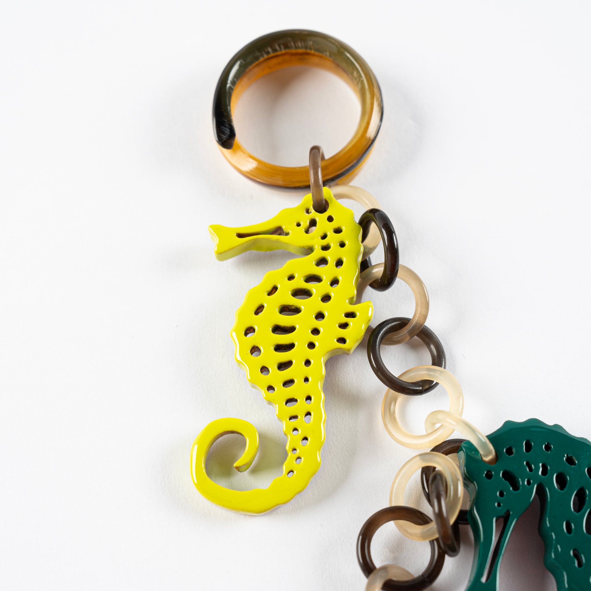 Seahorse Keychain Horn Bag Charm