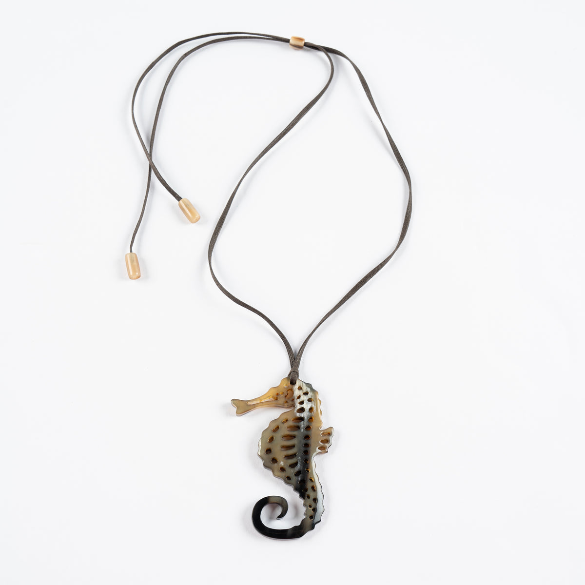 Seahorse Horn Charm Necklace