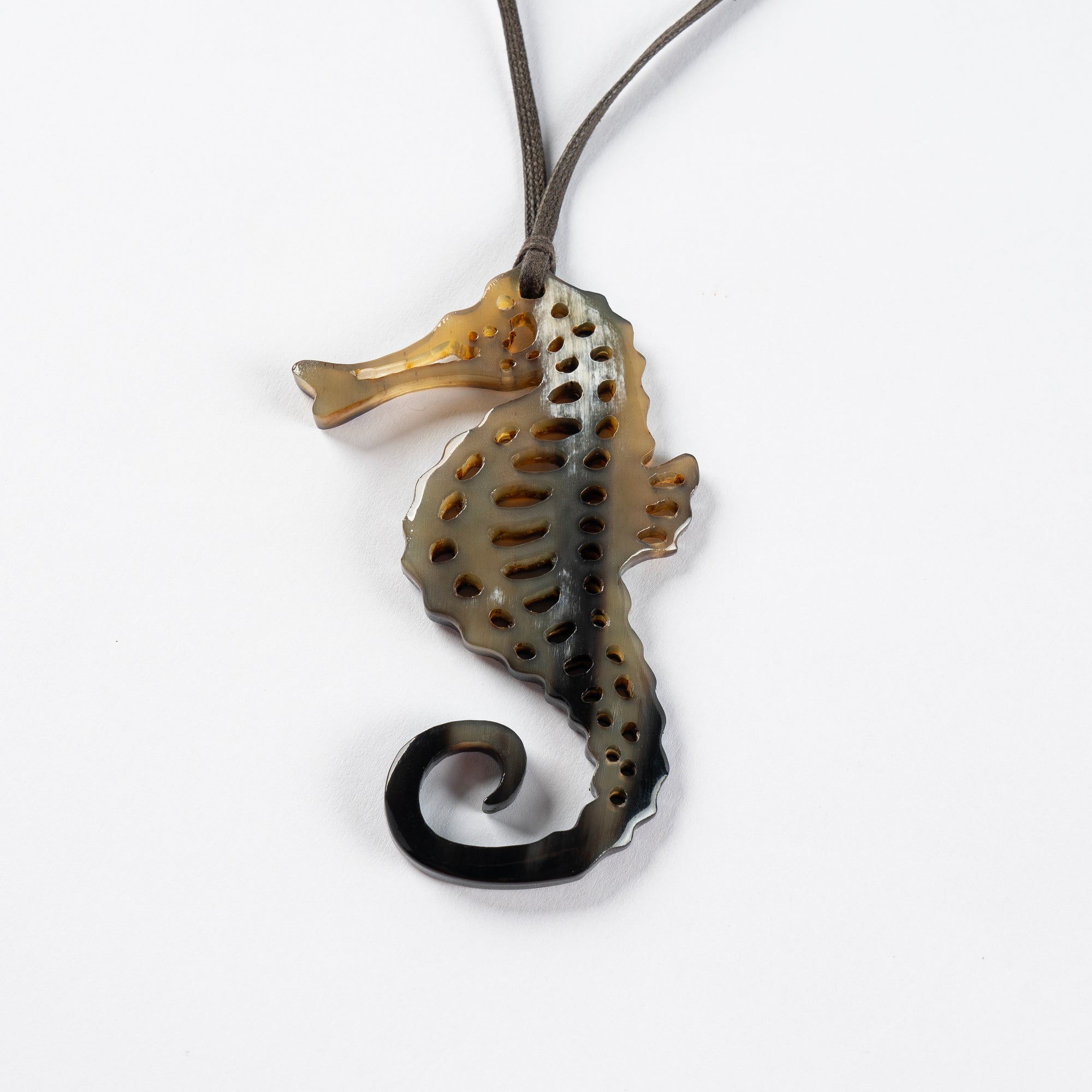 Seahorse Horn Charm Necklace