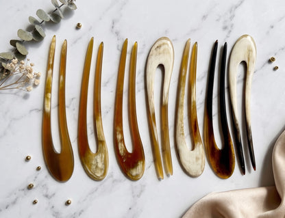 Artisan Natural Horn Hair Fork | 100% Organic
