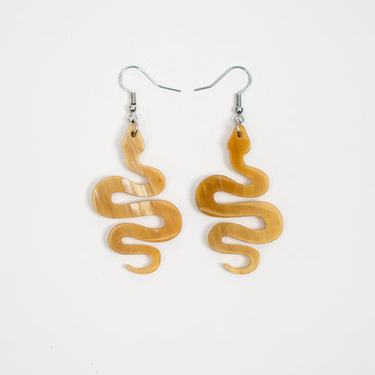 Artisan-Crafted Horn Drop Earrings