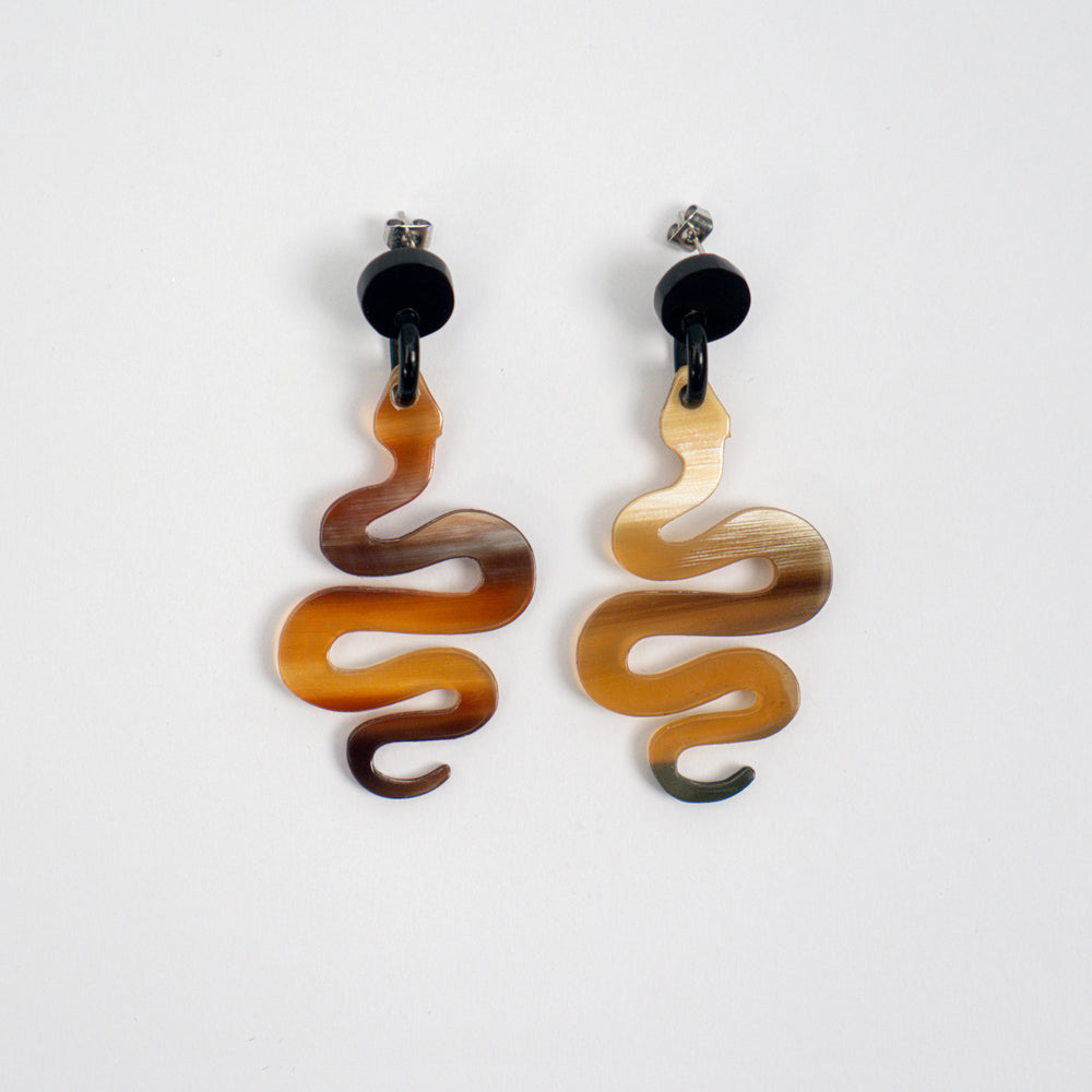 Artisan-Crafted Horn Drop Earrings