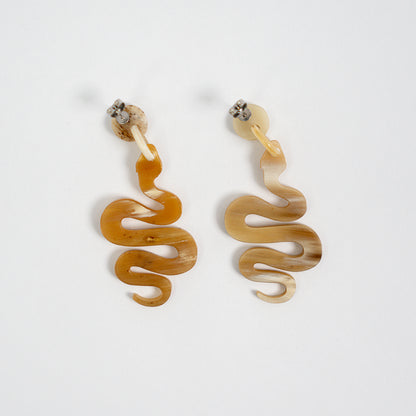 Artisan-Crafted Horn Drop Earrings