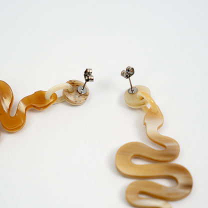 Artisan-Crafted Horn Drop Earrings