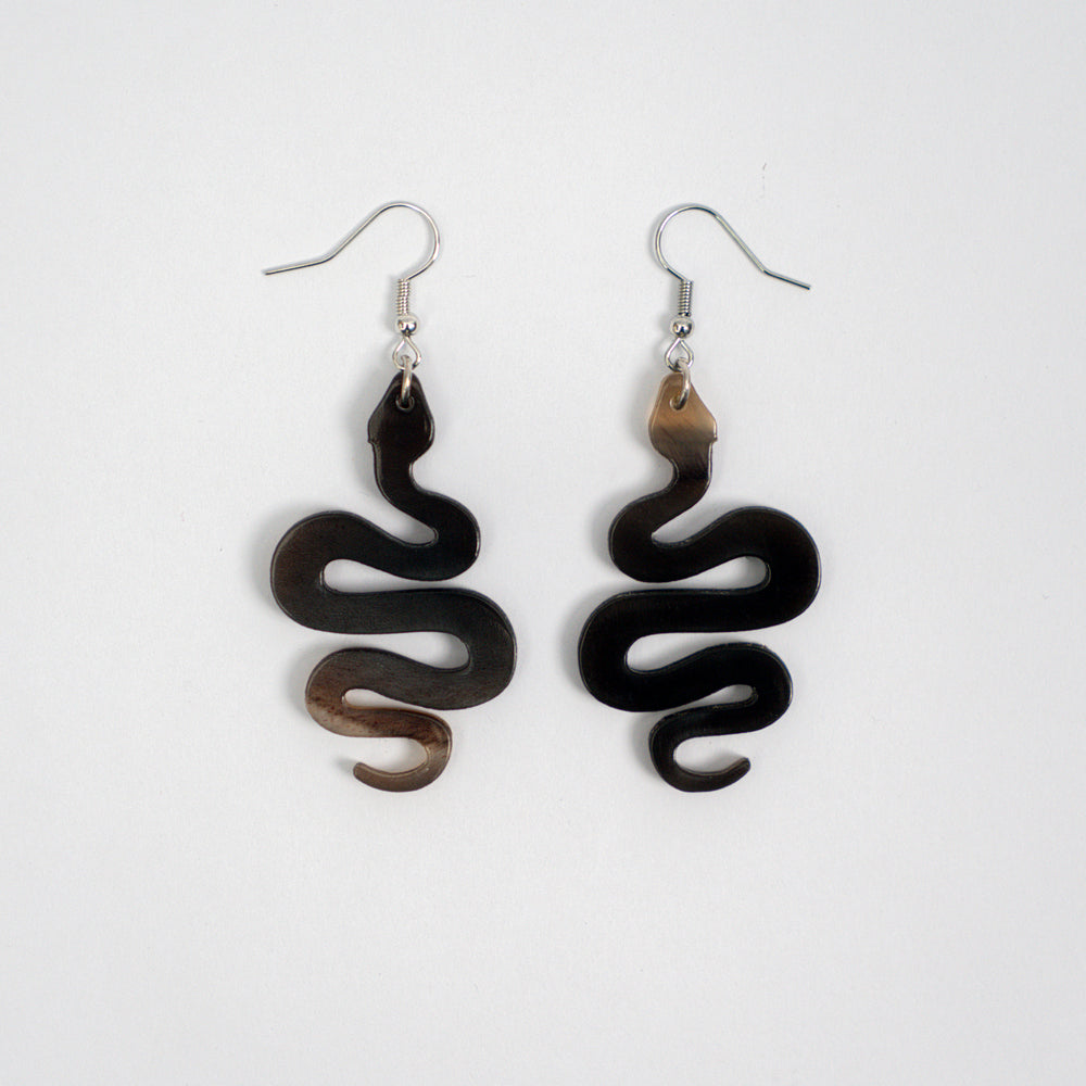 Artisan-Crafted Horn Drop Earrings