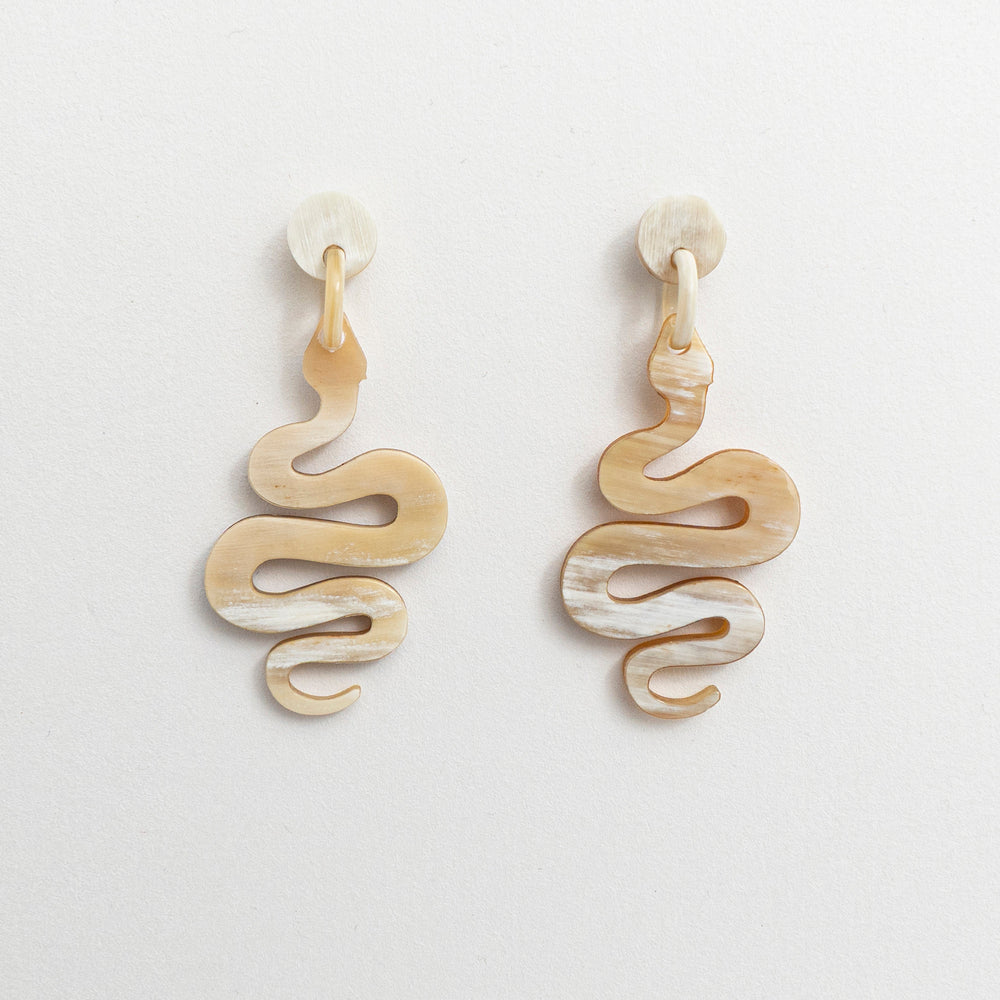 Artisan-Crafted Horn Drop Earrings
