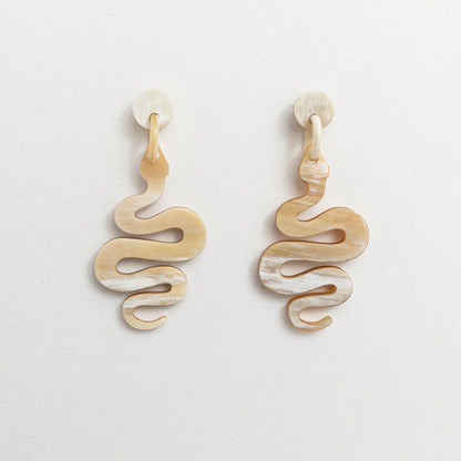 Artisan-Crafted Horn Drop Earrings