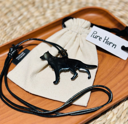 The Loyal Shadow: Custom Engraved Horn Jewelry Set (Necklace & Earrings)