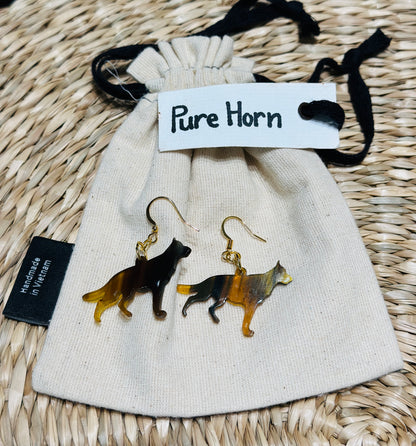 The Loyal Shadow: Custom Engraved Horn Jewelry Set (Necklace & Earrings)