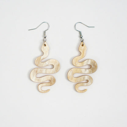 Artisan-Crafted Horn Drop Earrings
